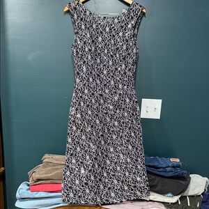 Chic Black and White Floral Midi Dress